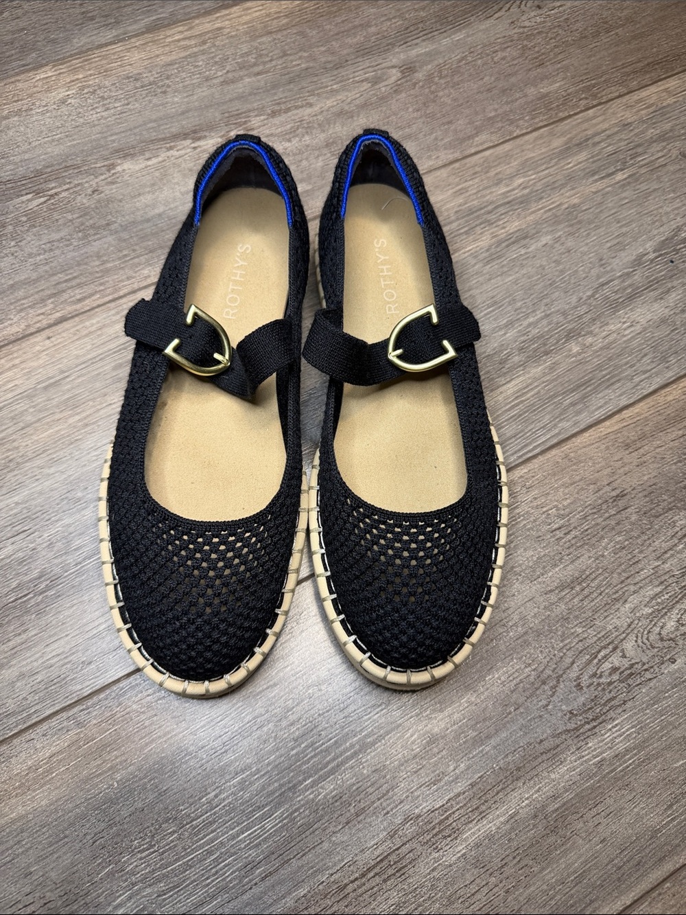 Rothy's Black Knit The Espadrille Mary Jane W9